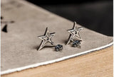 925 Sterling Silver Star Stud Earrings Punk Rock Allergy Gift