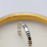 925 Silver Bamboo Pattern Ring for European Jewelry