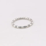 925 Silver Bamboo Pattern Ring for European Jewelry