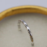 925 Silver Bamboo Pattern Ring for European Jewelry