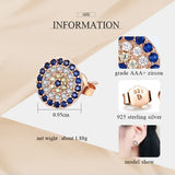 925 Silver CZ Crystal Turkey Evil Eye Earrings Yellow Rose