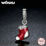925 Silver Christmas Stocking Charms wst Bracelet Pendant Jewelry