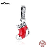 925 Silver Christmas Stocking Charms wst Bracelet Pendant Jewelry