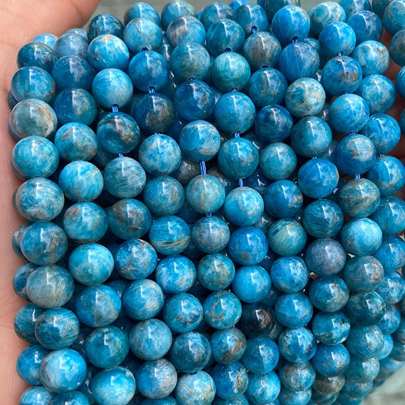 Natural Apatite Beads 6/8/10/12mm Round Loose DIY Stone Beads 15''