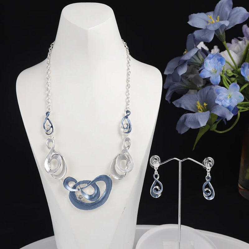 Geometric Silver Chain Choker Necklace for Women
