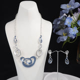 Geometric Silver Chain Choker Necklace for Women