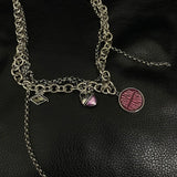 Geometry Pendant Necklace Round Enamel Jewelry For Women