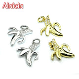 Banana Charms with CZ Settings for Women Jewelry Making 20pcs/lot