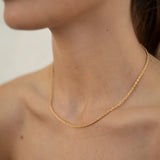 Stainless Steel Twisted Rope Chain Layering Choker Necklace for Women