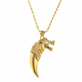 Wolf Tooth Pendant Necklace Fang Chain Jewelry Animal Pendant