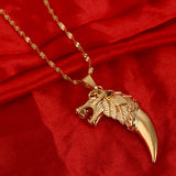 Wolf Tooth Pendant Necklace Fang Chain Jewelry Animal Pendant