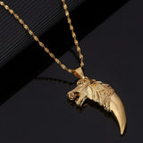 Wolf Tooth Pendant Necklace Fang Chain Jewelry Animal Pendant