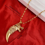 Wolf Tooth Pendant Necklace Fang Chain Jewelry Animal Pendant