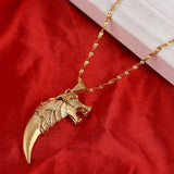 Wolf Tooth Pendant Necklace Fang Chain Jewelry Animal Pendant
