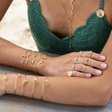Snake Shaped Green CZ Paved Bracelet for Women