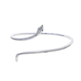 Snake Shaped Green CZ Paved Bracelet for Women