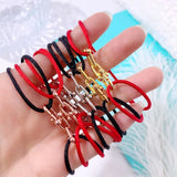 Titanium Steel U Chain Bracelet, Adjustable Rope Bracelets Men Women