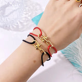 Titanium Steel U Chain Bracelet, Adjustable Rope Bracelets Men Women