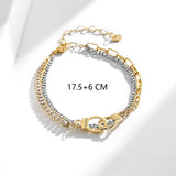 Plated Zirconia Double-layer Bracelet Women Hiphop Jewelry