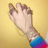 Women's High Silver Butterfly Bracelet Cross Chain Jewelry