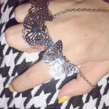 Women's High Silver Butterfly Bracelet Cross Chain Jewelry