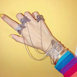 Women's High Silver Butterfly Bracelet Cross Chain Jewelry