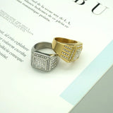 Silver Men Ring with Rhinestone - Christmas Fine Jewelry