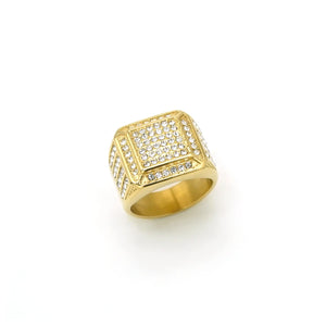 Silver Men Ring with Rhinestone - Christmas Fine Jewelry