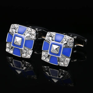 Golden Rhinestone Cufflinks Men's French Shirt Accessories