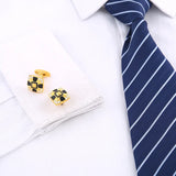 Golden Rhinestone Cufflinks Men's French Shirt Accessories