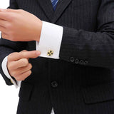 Golden Rhinestone Cufflinks Men's French Shirt Accessories