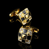 Golden Rhinestone Cufflinks Men's French Shirt Accessories