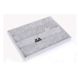Gray Velvet Earring Display Storage Tray Set