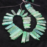 Green Gemstone Necklace Point Pendant Beads, DIY Jewelry Making