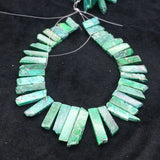 Green Gemstone Necklace Point Pendant Beads, DIY Jewelry Making