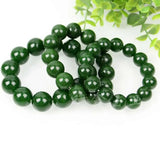 Green Jadeite Bracelet 16mm Beads Elastic Bracelet
