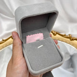 Grey Velvet Box Jewelry Display Ring Case Pendant Necklace Organizer