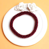 Hand Weave 3.5mm Red Garnet Elasticity Bracelet