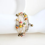 Hand Woven Colorful Ceramic Beads Bracelet Reiki Healing Prayer Strand Bracelet