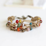 Hand Woven Colorful Ceramic Beads Bracelet Reiki Healing Prayer Strand Bracelet