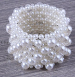 Elastic Pearl Bracelet Wide Wedding Jewelry