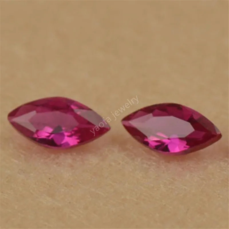 High Hardness Marquise Corundum Stone 5# Red Rose Synthetic Gems