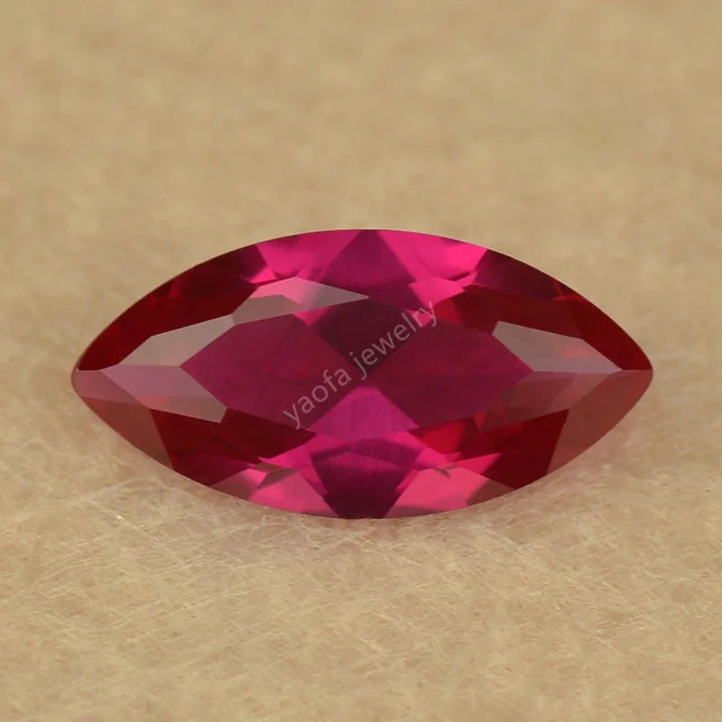 High Hardness Marquise Corundum Stone 5# Red Rose Synthetic Gems