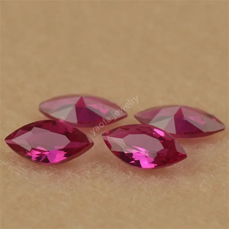 High Hardness Marquise Corundum Stone 5# Red Rose Synthetic Gems