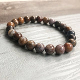 Men's Pietersite Stone Bracelet 8mm Natural Stone Beads