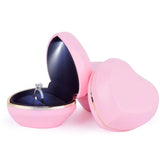 Heart Shaped LED Ring Jewelry Box for Girls with Logo