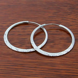 925 Silver Hoop Earrings 5.0cm Circle Jewelry Direct Sales
