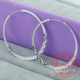 High Hoop Earrings 925 Sterling Silver 5.0cm Circle Earrings Direct Sales