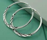 925 Silver Hoop Earrings 5.0cm Circle Jewelry Direct Sales