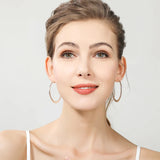925 Silver Hoop Earrings 5.0cm Circle Jewelry Direct Sales